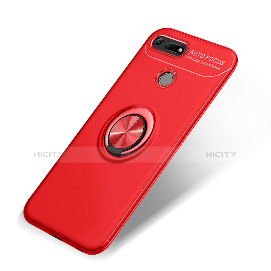 Coque Ultra Fine Silicone Souple Housse Etui avec Support Bague Anneau Aimante Magnetique A01 pour Huawei Honor View 20 Rouge Plus