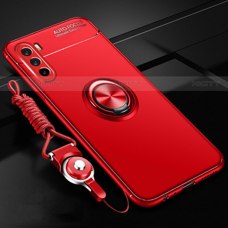 Coque Ultra Fine Silicone Souple Housse Etui avec Support Bague Anneau Aimante Magnetique A01 pour Huawei Mate 40 Lite 5G Rouge Plus