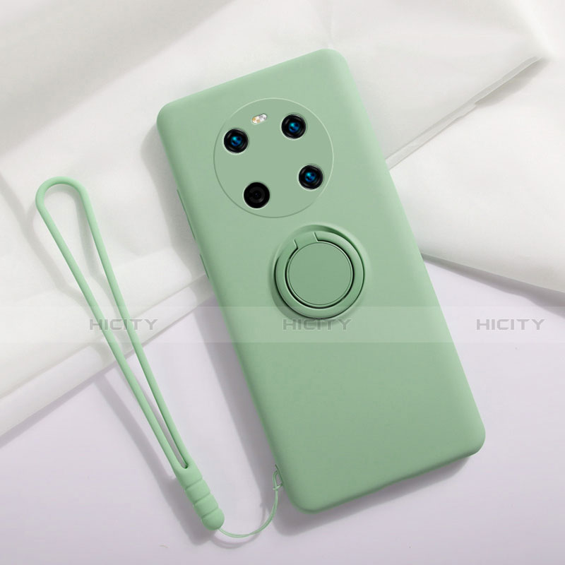 Coque Ultra Fine Silicone Souple Housse Etui avec Support Bague Anneau Aimante Magnetique A01 pour Huawei Mate 40 Pastel Vert Plus