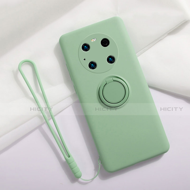 Coque Ultra Fine Silicone Souple Housse Etui avec Support Bague Anneau Aimante Magnetique A01 pour Huawei Mate 40 Pro Pastel Vert Plus