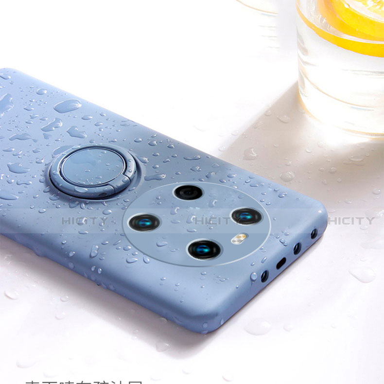 Coque Ultra Fine Silicone Souple Housse Etui avec Support Bague Anneau Aimante Magnetique A01 pour Huawei Mate 40E 5G Plus