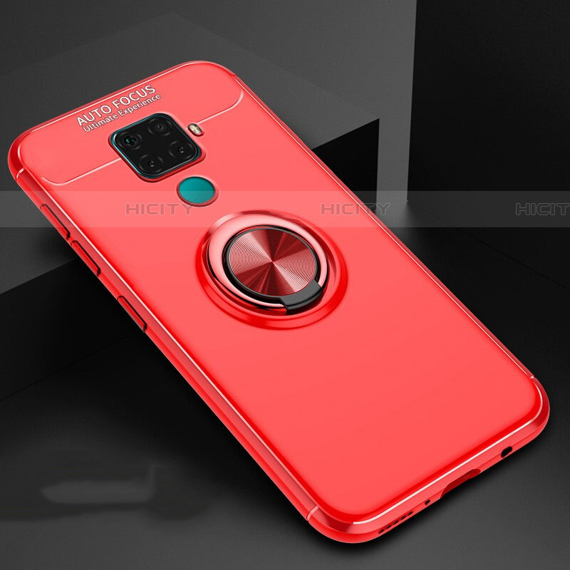 Coque Ultra Fine Silicone Souple Housse Etui avec Support Bague Anneau Aimante Magnetique A01 pour Huawei Nova 5z Rouge Plus