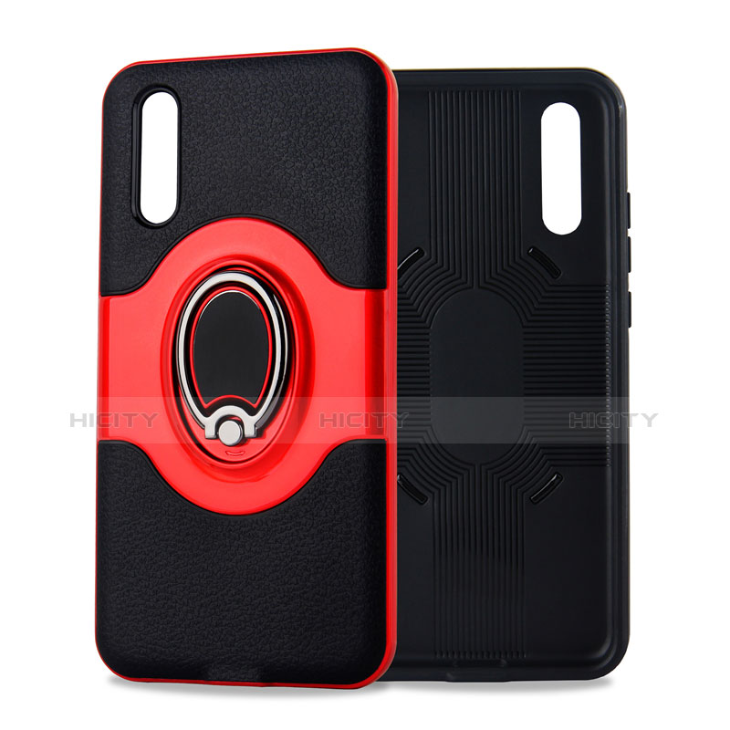 Coque Ultra Fine Silicone Souple Housse Etui avec Support Bague Anneau Aimante Magnetique A01 pour Huawei P20 Rouge Plus