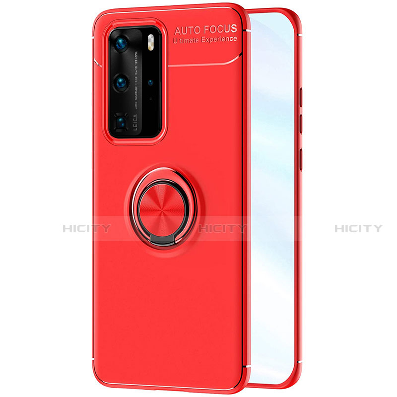 Coque Ultra Fine Silicone Souple Housse Etui avec Support Bague Anneau Aimante Magnetique A01 pour Huawei P40 Pro Plus