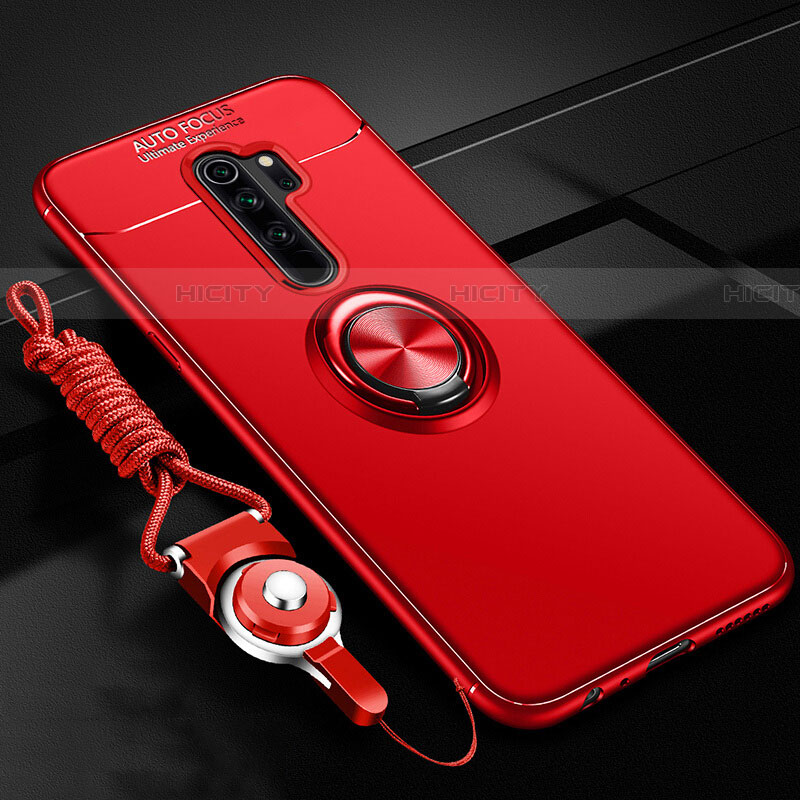 Coque Ultra Fine Silicone Souple Housse Etui avec Support Bague Anneau Aimante Magnetique A01 pour Oppo A11X Rouge Plus