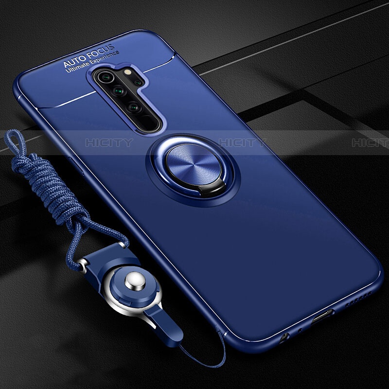 Coque Ultra Fine Silicone Souple Housse Etui avec Support Bague Anneau Aimante Magnetique A01 pour Oppo A9 (2020) Bleu Plus