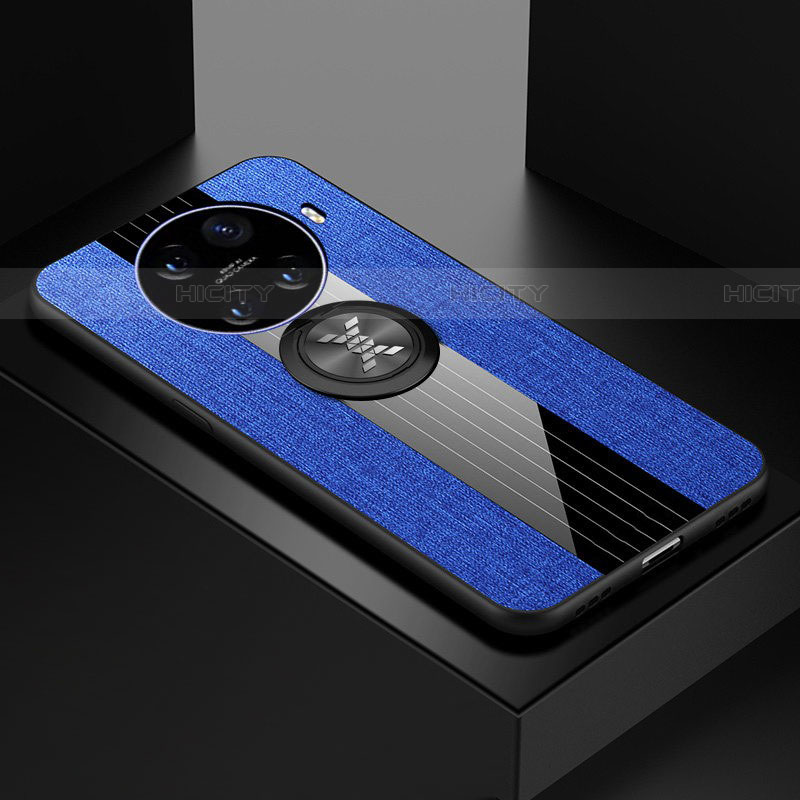 Coque Ultra Fine Silicone Souple Housse Etui avec Support Bague Anneau Aimante Magnetique A01 pour Oppo Ace2 Bleu Plus