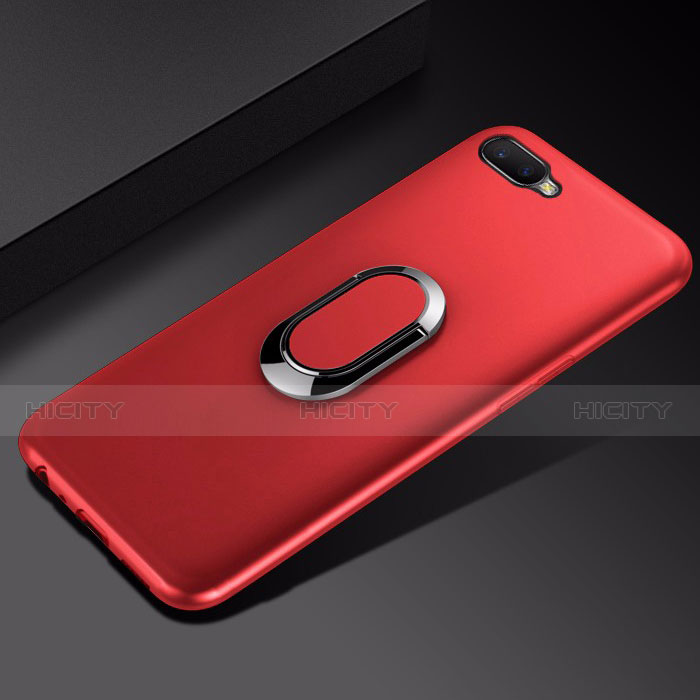 Coque Ultra Fine Silicone Souple Housse Etui avec Support Bague Anneau Aimante Magnetique A01 pour Oppo K1 Rouge Plus