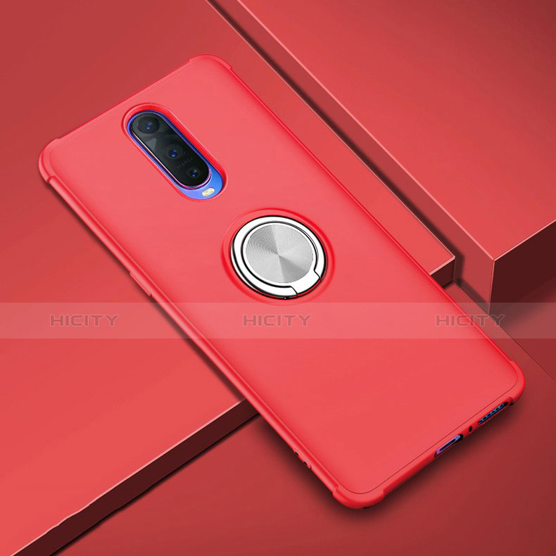 Coque Ultra Fine Silicone Souple Housse Etui avec Support Bague Anneau Aimante Magnetique A01 pour Oppo R17 Pro Rouge Plus