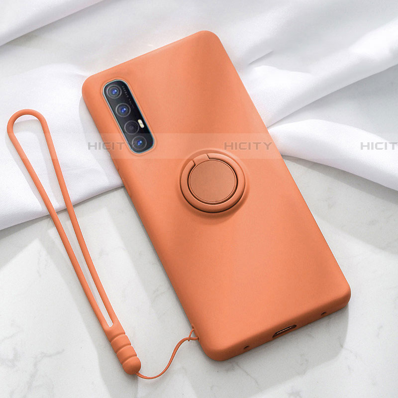 Coque Ultra Fine Silicone Souple Housse Etui avec Support Bague Anneau Aimante Magnetique A01 pour Oppo Reno3 Pro Plus