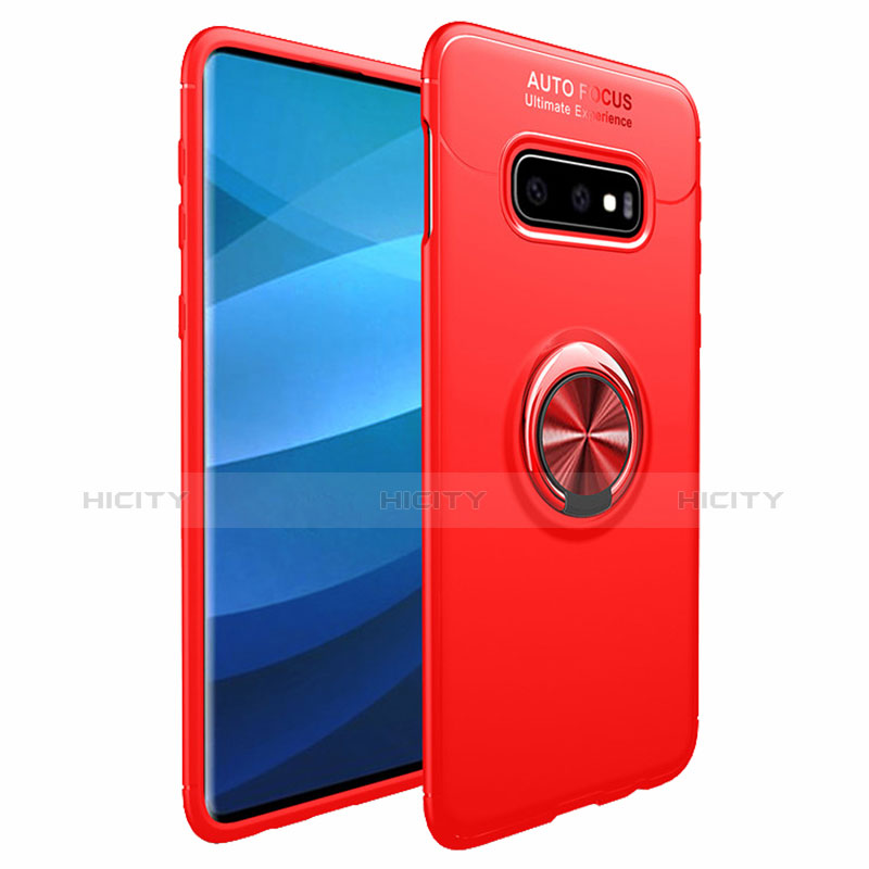 Coque Ultra Fine Silicone Souple Housse Etui avec Support Bague Anneau Aimante Magnetique A01 pour Samsung Galaxy S10 Plus Rouge Plus