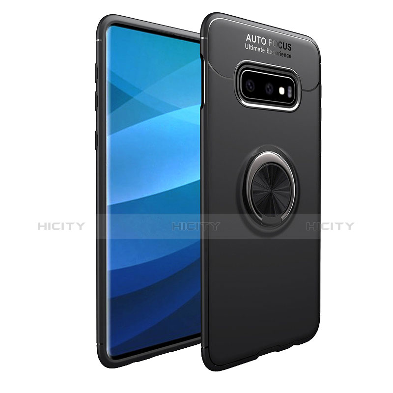 Coque Ultra Fine Silicone Souple Housse Etui avec Support Bague Anneau Aimante Magnetique A01 pour Samsung Galaxy S10e Noir Plus