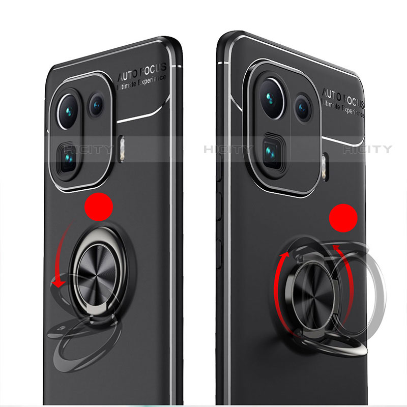 Coque Ultra Fine Silicone Souple Housse Etui avec Support Bague Anneau Aimante Magnetique A01 pour Xiaomi Mi 11 Pro 5G Plus