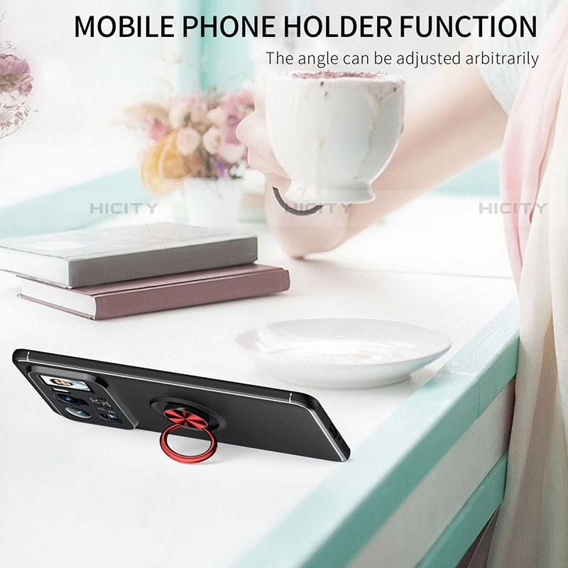 Coque Ultra Fine Silicone Souple Housse Etui avec Support Bague Anneau Aimante Magnetique A01 pour Xiaomi Mi 11 Ultra 5G Plus