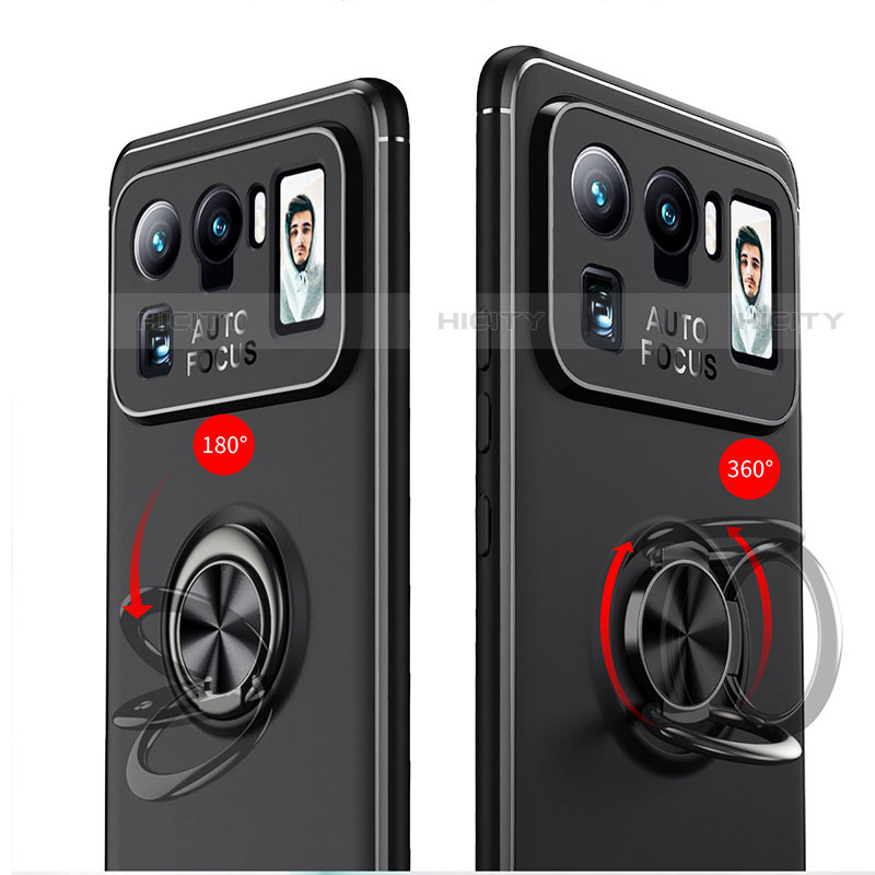 Coque Ultra Fine Silicone Souple Housse Etui avec Support Bague Anneau Aimante Magnetique A01 pour Xiaomi Mi 11 Ultra 5G Plus