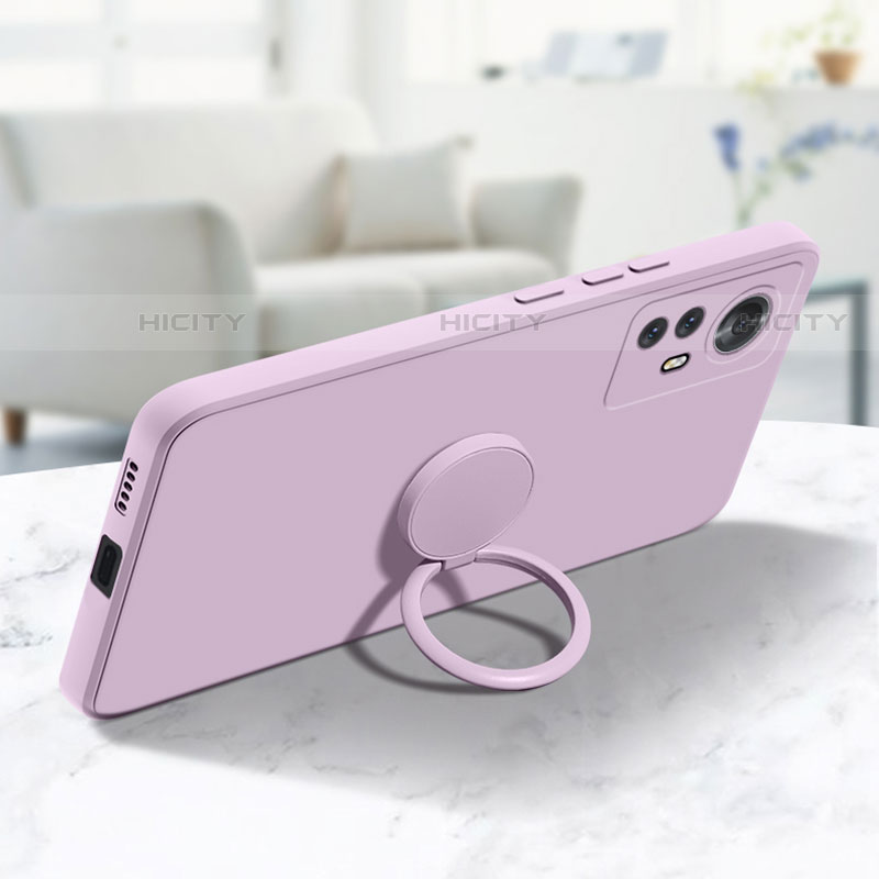 Coque Ultra Fine Silicone Souple Housse Etui avec Support Bague Anneau Aimante Magnetique A01 pour Xiaomi Mi 12 Pro 5G Plus