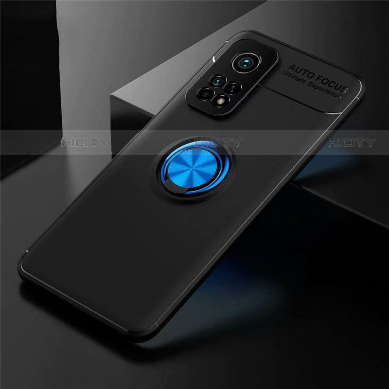 Coque Ultra Fine Silicone Souple Housse Etui avec Support Bague Anneau Aimante Magnetique A01 pour Xiaomi Redmi K30S 5G Bleu et Noir Plus