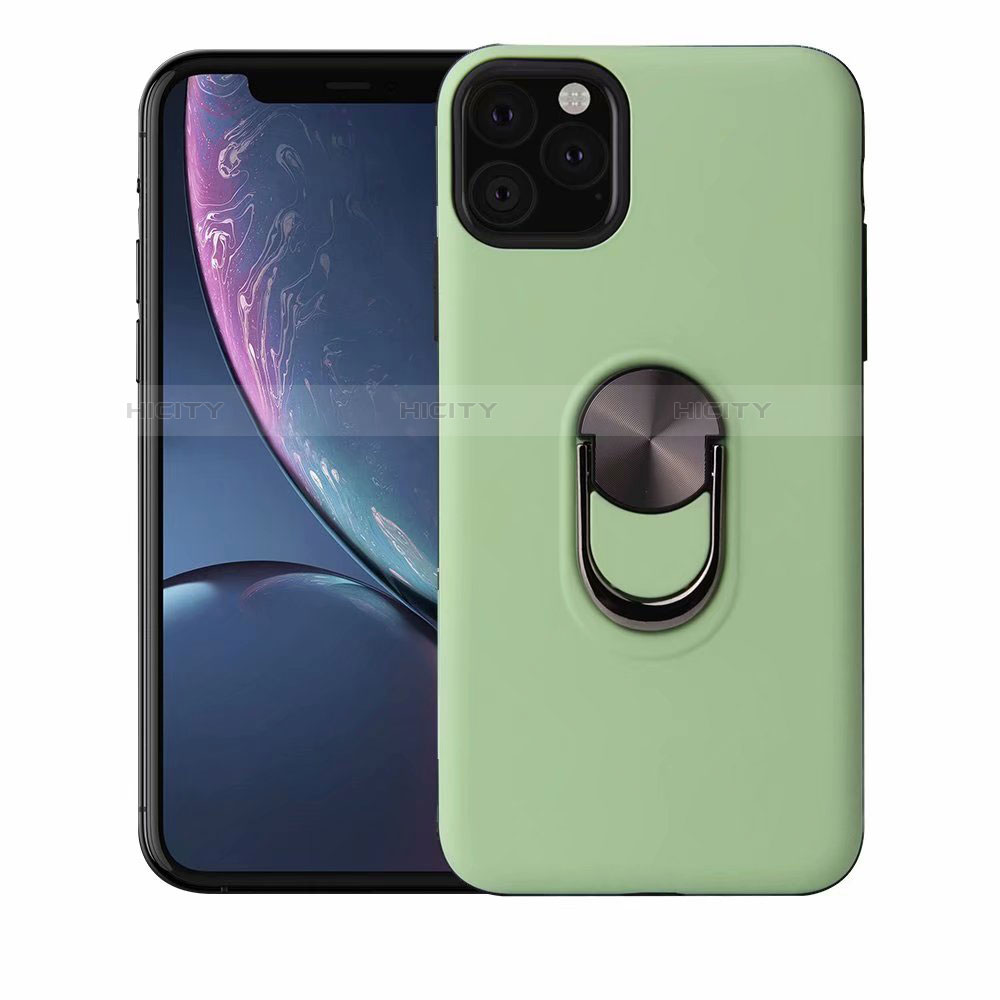 Coque Ultra Fine Silicone Souple Housse Etui avec Support Bague Anneau Aimante Magnetique A02 pour Apple iPhone 11 Pro Plus