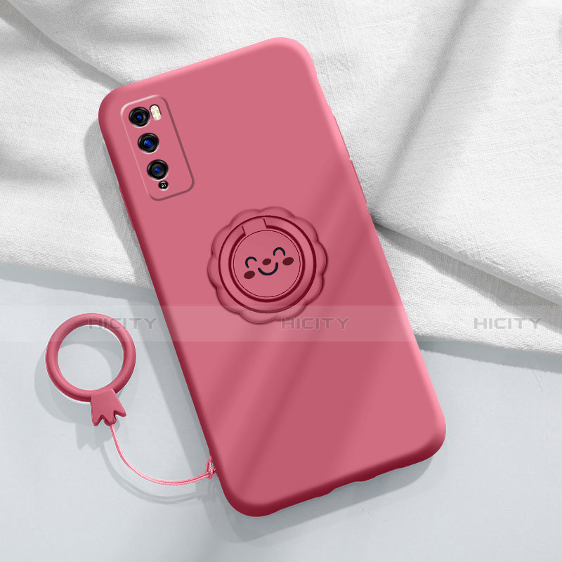 Coque Ultra Fine Silicone Souple Housse Etui avec Support Bague Anneau Aimante Magnetique A02 pour Huawei Enjoy 20 Pro 5G Plus