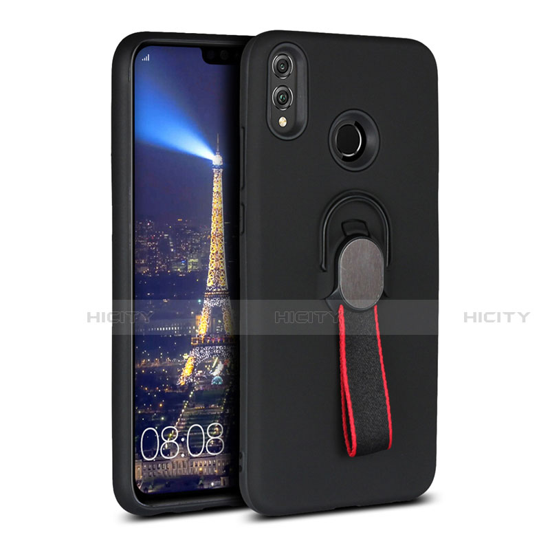 Coque Ultra Fine Silicone Souple Housse Etui avec Support Bague Anneau Aimante Magnetique A02 pour Huawei Honor View 10 Lite Noir Plus