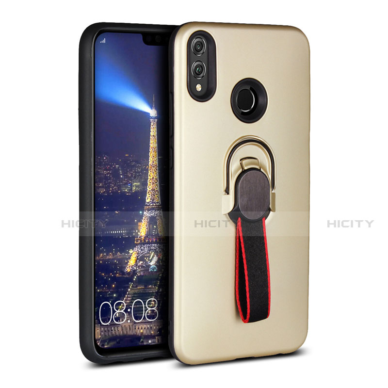 Coque Ultra Fine Silicone Souple Housse Etui avec Support Bague Anneau Aimante Magnetique A02 pour Huawei Honor View 10 Lite Or Plus