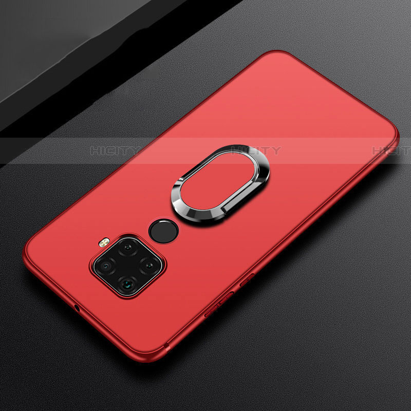 Coque Ultra Fine Silicone Souple Housse Etui avec Support Bague Anneau Aimante Magnetique A02 pour Huawei Mate 30 Lite Rouge Plus