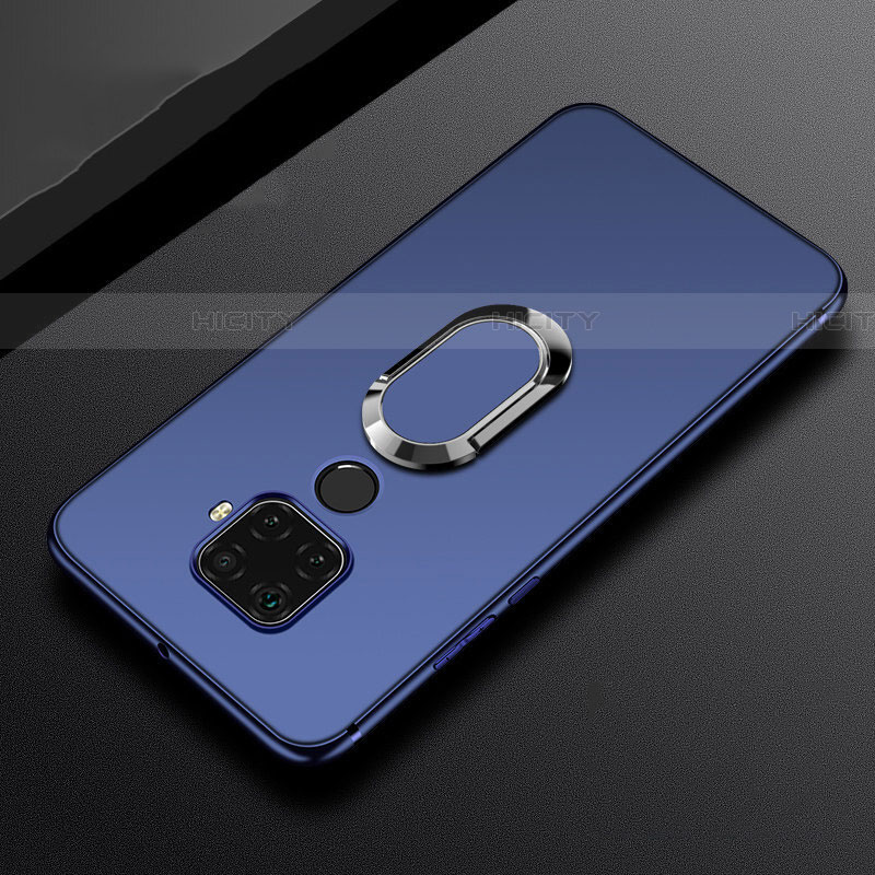 Coque Ultra Fine Silicone Souple Housse Etui avec Support Bague Anneau Aimante Magnetique A02 pour Huawei Nova 5i Pro Bleu Plus