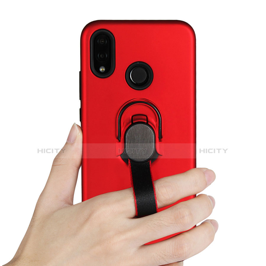 Coque Ultra Fine Silicone Souple Housse Etui avec Support Bague Anneau Aimante Magnetique A02 pour Huawei P20 Lite Plus