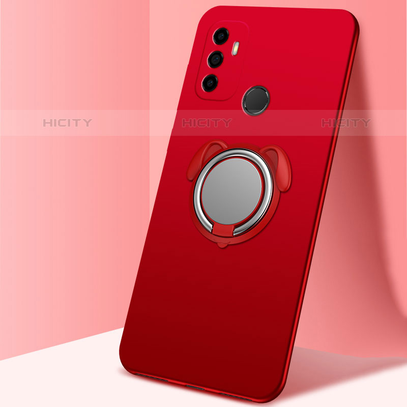 Coque Ultra Fine Silicone Souple Housse Etui avec Support Bague Anneau Aimante Magnetique A02 pour Oppo A11s Rouge Plus