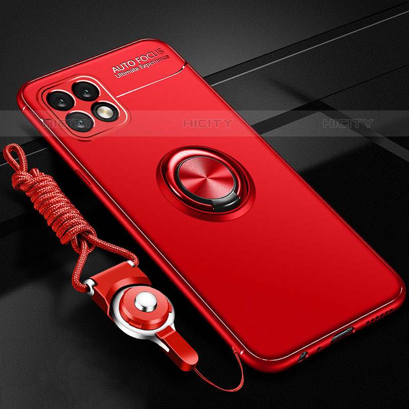 Coque Ultra Fine Silicone Souple Housse Etui avec Support Bague Anneau Aimante Magnetique A02 pour Oppo A53 5G Rouge Plus