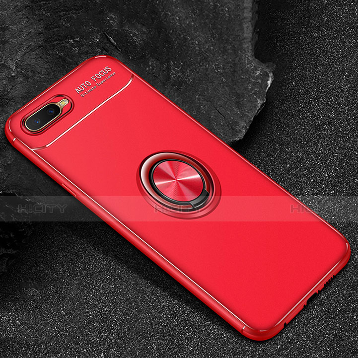 Coque Ultra Fine Silicone Souple Housse Etui avec Support Bague Anneau Aimante Magnetique A02 pour Oppo R15X Rouge Plus