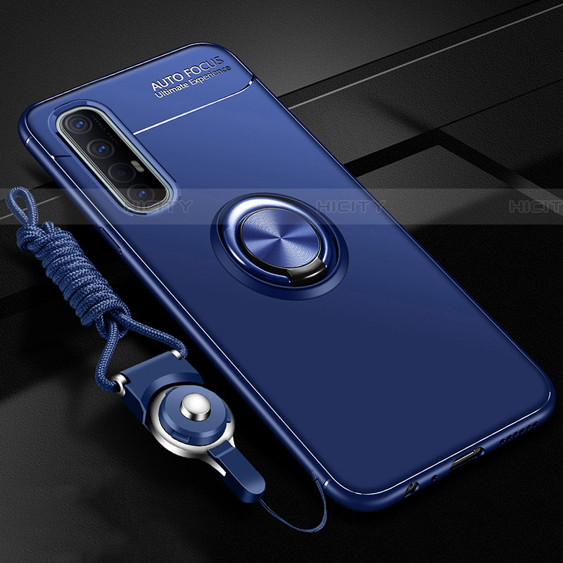 Coque Ultra Fine Silicone Souple Housse Etui avec Support Bague Anneau Aimante Magnetique A02 pour Oppo Reno3 Pro Plus