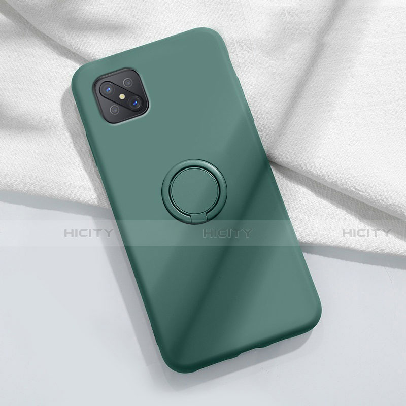 Coque Ultra Fine Silicone Souple Housse Etui avec Support Bague Anneau Aimante Magnetique A02 pour Oppo Reno4 Z 5G Plus