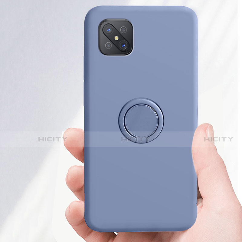 Coque Ultra Fine Silicone Souple Housse Etui avec Support Bague Anneau Aimante Magnetique A02 pour Oppo Reno4 Z 5G Plus