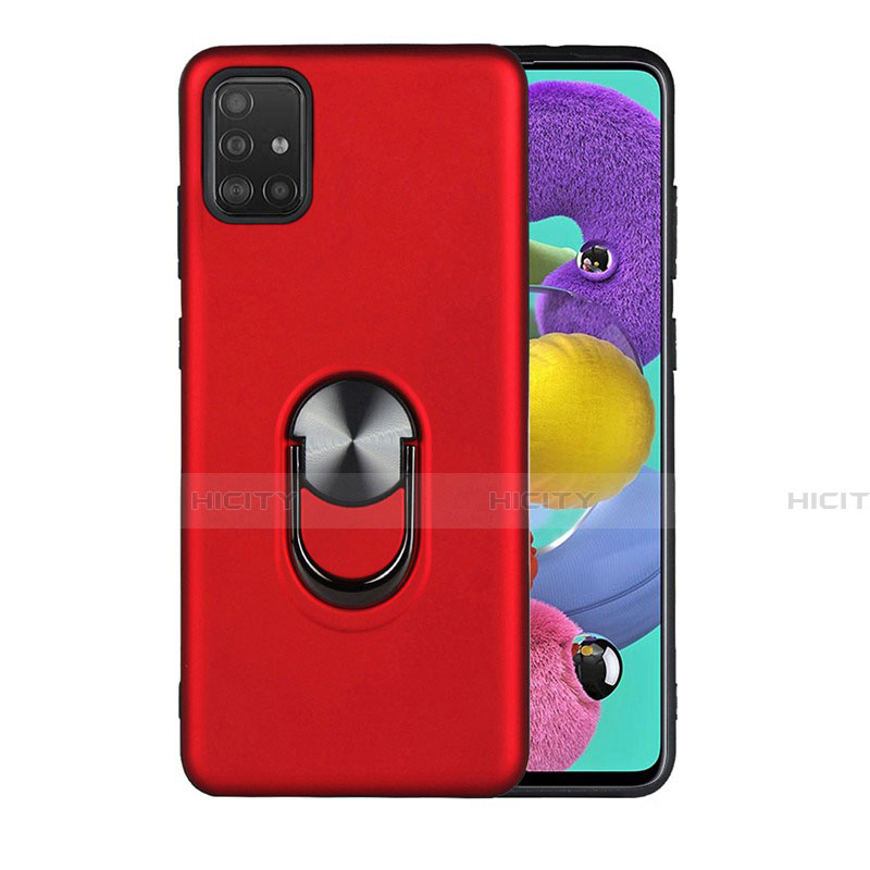 Coque Ultra Fine Silicone Souple Housse Etui avec Support Bague Anneau Aimante Magnetique A02 pour Samsung Galaxy A71 5G Rouge Plus