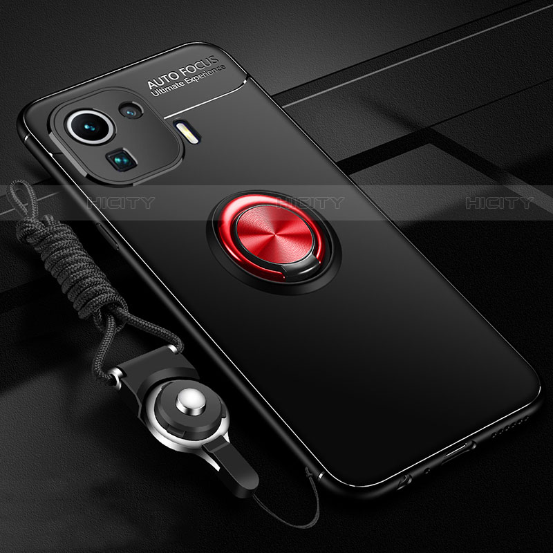 Coque Ultra Fine Silicone Souple Housse Etui avec Support Bague Anneau Aimante Magnetique A02 pour Xiaomi Mi 11 Pro 5G Plus