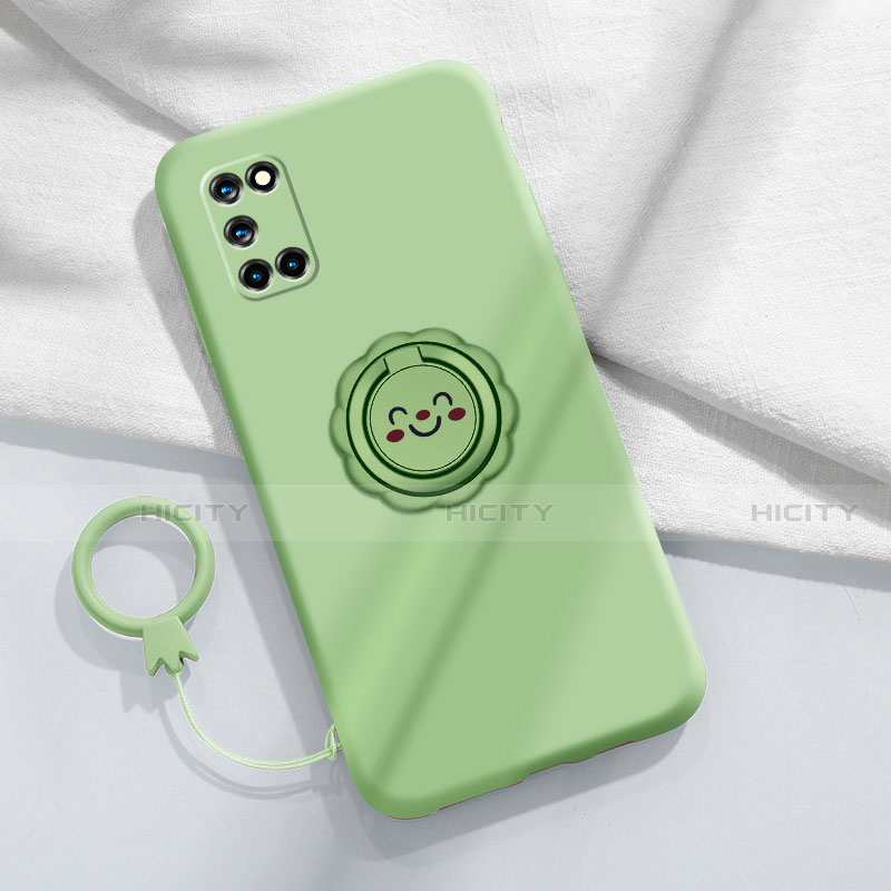 Coque Ultra Fine Silicone Souple Housse Etui avec Support Bague Anneau Aimante Magnetique A03 pour Oppo A92 Plus