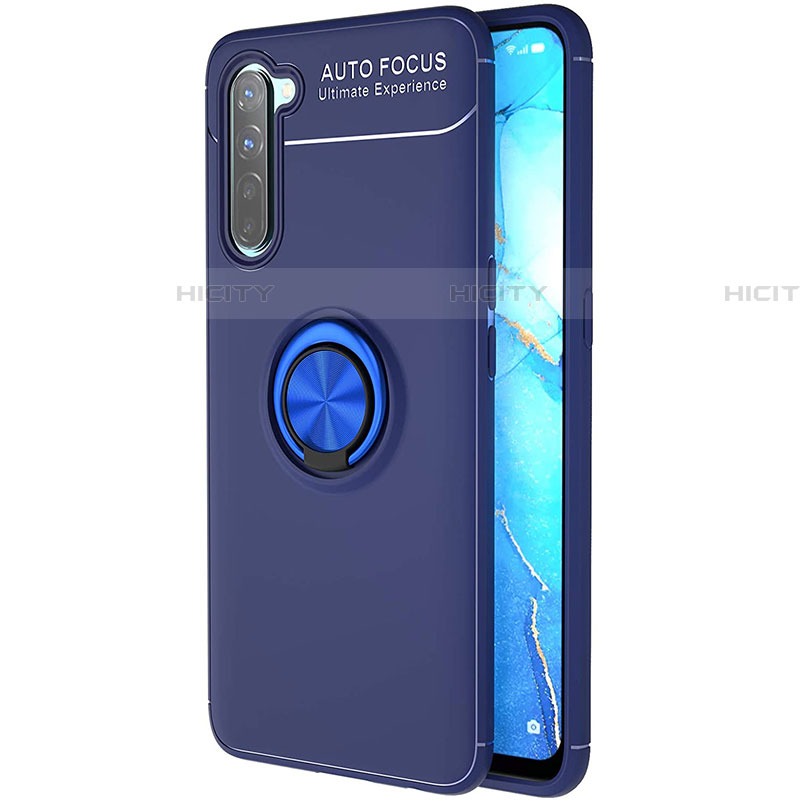 Coque Ultra Fine Silicone Souple Housse Etui avec Support Bague Anneau Aimante Magnetique A03 pour Oppo Find X2 Lite Bleu Plus