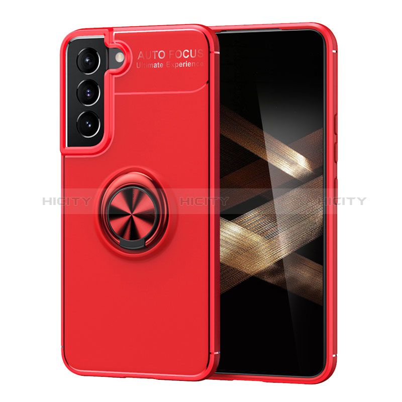 Coque Ultra Fine Silicone Souple Housse Etui avec Support Bague Anneau Aimante Magnetique A03 pour Samsung Galaxy S24 Plus 5G Rouge Plus