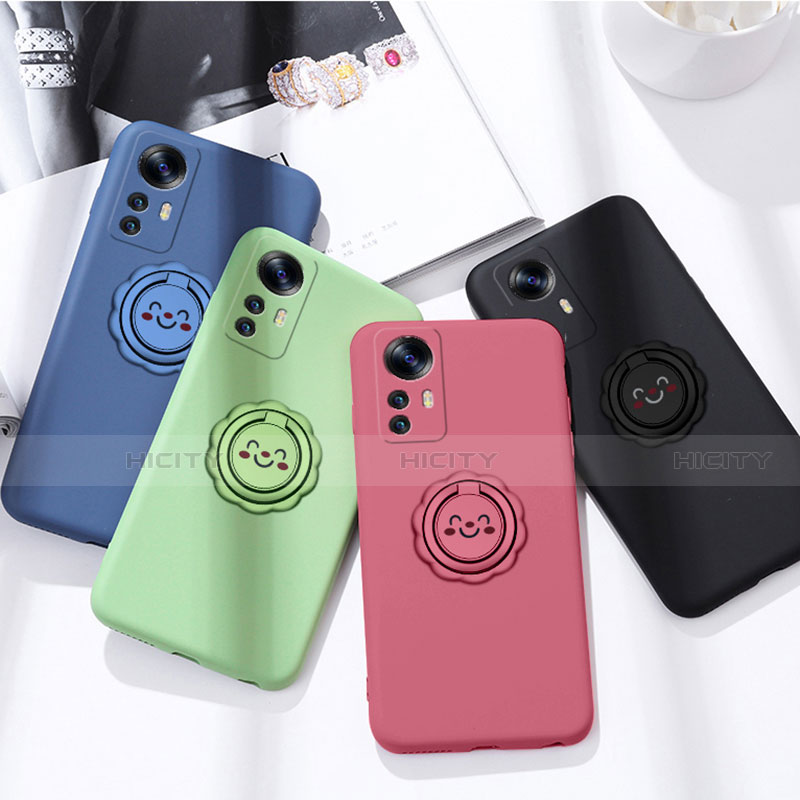 Coque Ultra Fine Silicone Souple Housse Etui avec Support Bague Anneau Aimante Magnetique A03 pour Xiaomi Mi 12 5G Plus