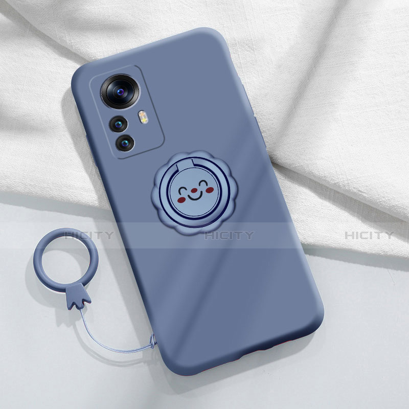 Coque Ultra Fine Silicone Souple Housse Etui avec Support Bague Anneau Aimante Magnetique A03 pour Xiaomi Mi 12 5G Plus