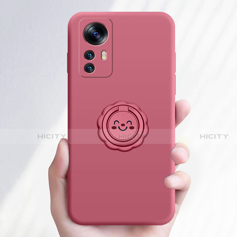 Coque Ultra Fine Silicone Souple Housse Etui avec Support Bague Anneau Aimante Magnetique A03 pour Xiaomi Mi 12 5G Plus