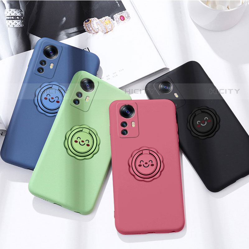 Coque Ultra Fine Silicone Souple Housse Etui avec Support Bague Anneau Aimante Magnetique A03 pour Xiaomi Mi 12 Pro 5G Plus