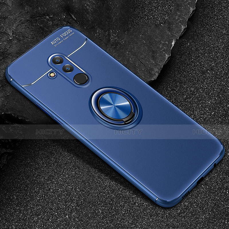 Coque Ultra Fine Silicone Souple Housse Etui avec Support Bague Anneau Aimante Magnetique A04 pour Huawei Mate 20 Lite Bleu Plus