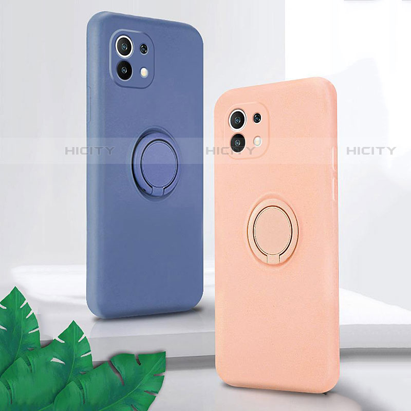 Coque Ultra Fine Silicone Souple Housse Etui avec Support Bague Anneau Aimante Magnetique A04 pour Xiaomi Mi 11 Pro 5G Plus