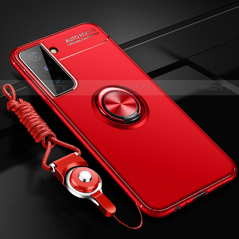 Coque Ultra Fine Silicone Souple Housse Etui avec Support Bague Anneau Aimante Magnetique A05 pour Samsung Galaxy S21 5G Plus