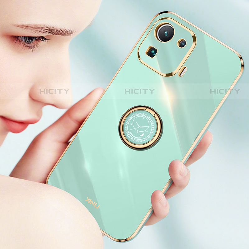 Coque Ultra Fine Silicone Souple Housse Etui avec Support Bague Anneau Aimante Magnetique A05 pour Xiaomi Mi 11 Pro 5G Plus