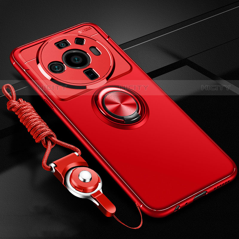 Coque Ultra Fine Silicone Souple Housse Etui avec Support Bague Anneau Aimante Magnetique A05 pour Xiaomi Mi 12S Ultra 5G Rouge Plus