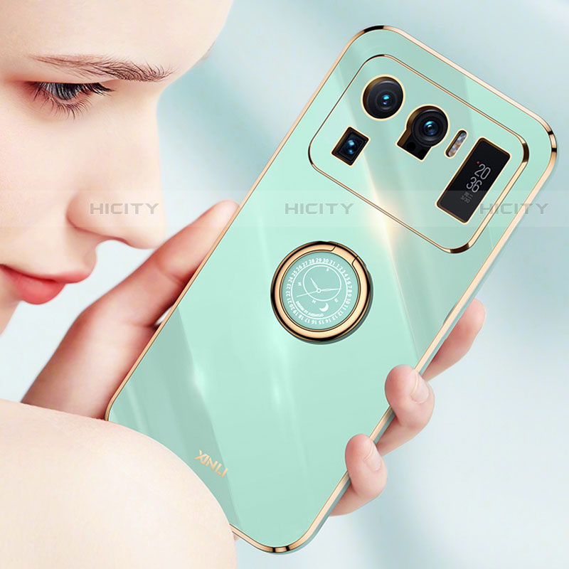 Coque Ultra Fine Silicone Souple Housse Etui avec Support Bague Anneau Aimante Magnetique A06 pour Xiaomi Mi 11 Ultra 5G Plus