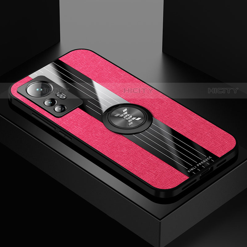 Coque Ultra Fine Silicone Souple Housse Etui avec Support Bague Anneau Aimante Magnetique A07 pour Xiaomi Mi 12X 5G Rouge Plus